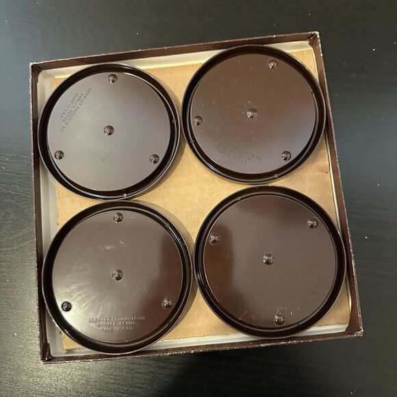 UPS 80th Anniversary Coaster Set (1987, 4 Pieces) Plastic: 4" Round  Vintage - Picture 5 of 6